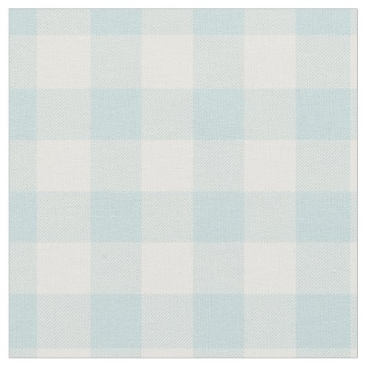 Duck Egg Blue & White Plaid Gingham ファブリック (クローズアップ)
