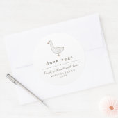Duck Egg Carton Label Personalize for Farm, Coop ラウンドシール (封筒)
