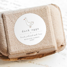 Duck Egg Carton Label Personalize for Farm, Coop ラウンドシール