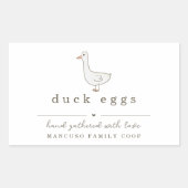 Duck Egg Carton Label Personalize for Farm, Coop 長方形シール (正面)