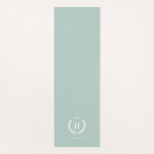 Duck Egg Green Monogram Stylish Modern Minimalist ヨガマット (正面)