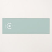 Duck Egg Green Monogram Stylish Modern Minimalist ヨガマット (正面(横))