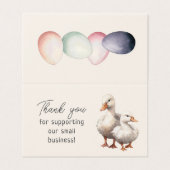 Duck Farmers Homestead Eggs Folded Business Cards 名刺 (外部フラット)