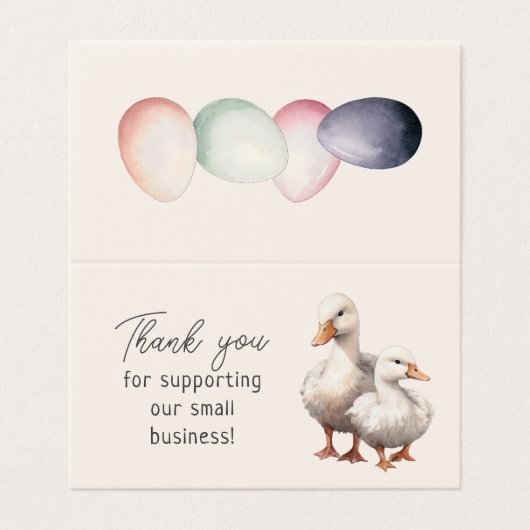 Duck Farmers Homestead Eggs Folded Business Cards 名刺 (外部フラット)