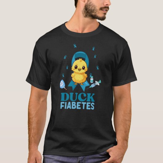DUCK FIABETES FUNNY DIABETES WARRIOR Tシャツ (正面)