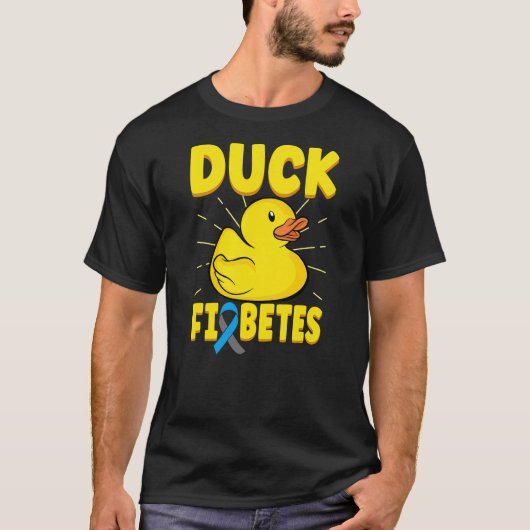 Duck Fiabetes Funny Yellow Duck Diabetic Diabetes  Tシャツ (正面)