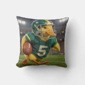 Duck Football Player In a Sports Stadium クッション (正面)