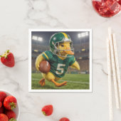 Duck Football Player In a Sports Stadium スタンダードカクテルナプキン (インサイチュ)