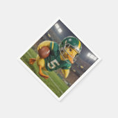 Duck Football Player In a Sports Stadium スタンダードカクテルナプキン (角)