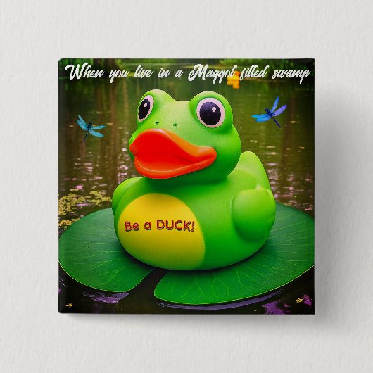 Duck Frog Swamp 缶バッジ (正面)
