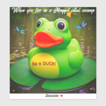 Duck Frog Swamp Custom-Cut Vinyl Sticker