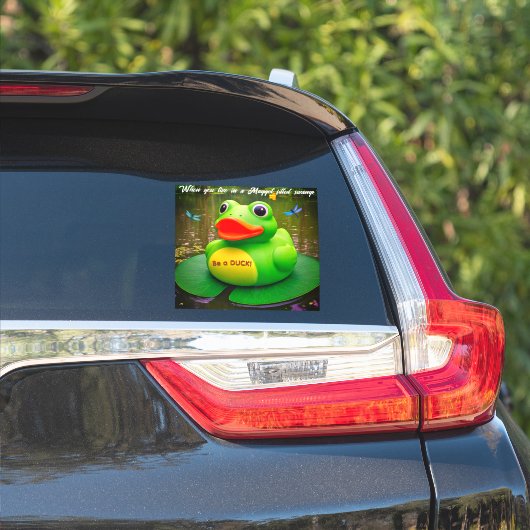 Duck Frog Swamp Custom-Cut Vinyl Sticker シール (車体側面)