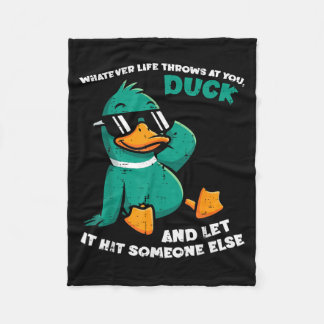 Duck Funny Saying Humor Joke Sarcastic Men Women フリースブランケット