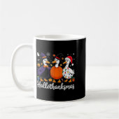 Duck Halloween Thanksgiving Christmas Happy Hallot コーヒーマグカップ (左)