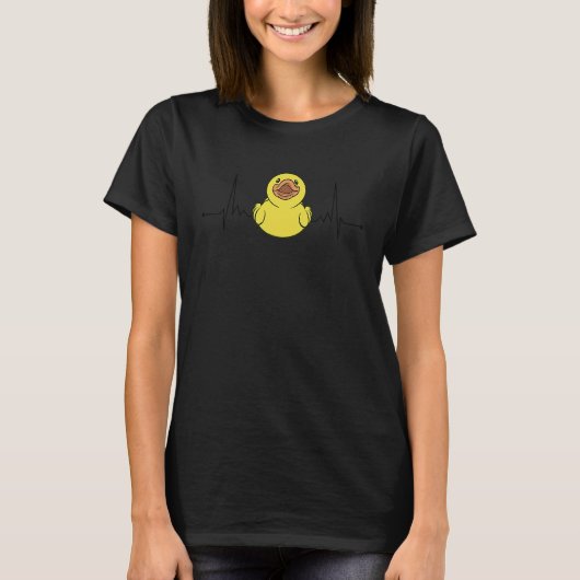 Duck Heartbeat Rubber Duck Pulse Ducklings Tシャツ (正面)