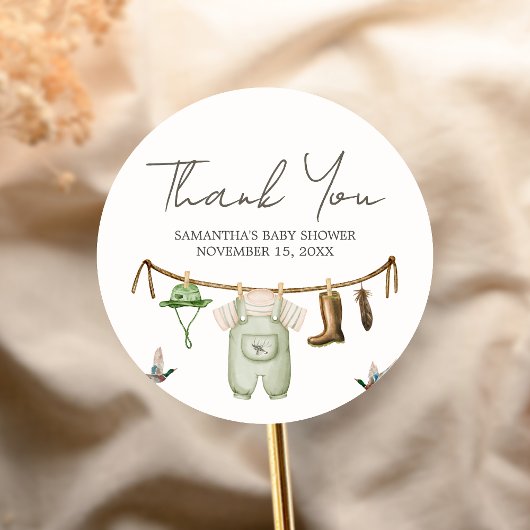 Duck Hunting Baby Shower ラウンドシール