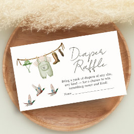 Duck Hunting Baby Shower Diaper Raffle エンクロージャーカード