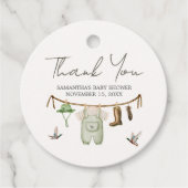 Duck Hunting Baby Shower Round フェイバータグ (正面)