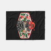 Duck Hunting Black Lab Camo Valentine's Day Xoxo H フリースブランケット (正面(横))