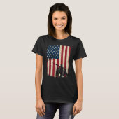 Duck Hunting Distressed Patriotic American Flag  H Tシャツ (正面フル)