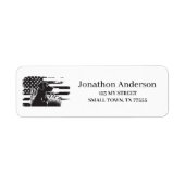 Duck Hunting Dog American Flag Address Label ラベル (正面)