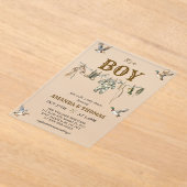 Duck Hunting It's a Boy Baby Shower  アクリル招待状 (レイダウン)