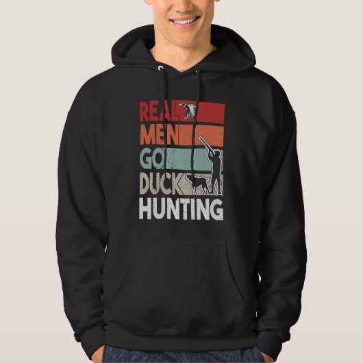Duck Hunting Men with Duck Hunting Dog  1 パーカ (正面)