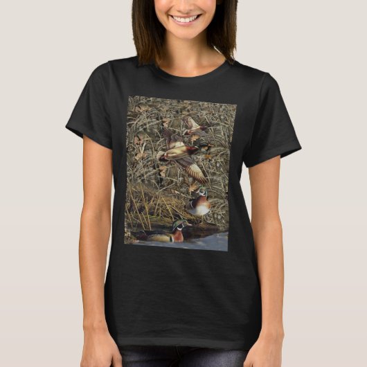 Duck Hunting waterfowl camo Tシャツ (正面)