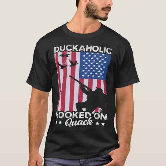 Duck Hunting Waterfowl Hunting Duckaholic Quack 3 Tシャツ (正面)