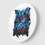 Duck Knight 3D サイバーグラフィティロゴ ラージ壁時計 (傾斜)