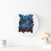 Duck Knight 3D サイバーグラフィティロゴ ラージ壁時計 (ホーム)
