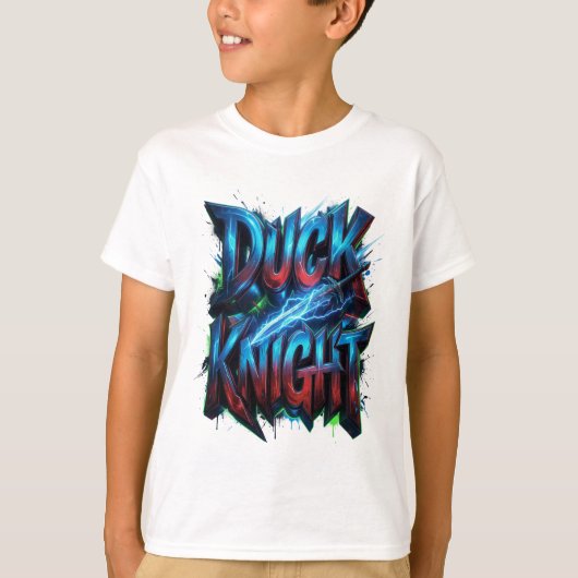 Duck Knight 3D サイバーグラフィティロゴ Tシャツ (正面)