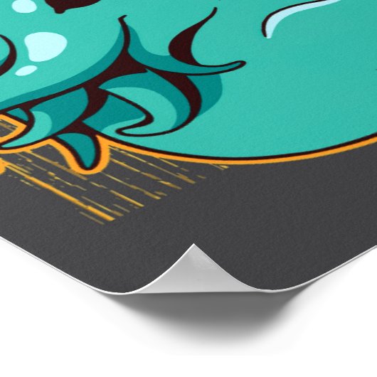 Duck Kraken Release The Quacken Funny Rubber Boxer ポスター (角)