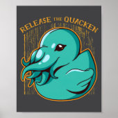 Duck Kraken Release The Quacken Funny Rubber Boxer ポスター (正面)
