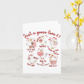 Duck Love 67 Goose Valentine Lover Funny Valentine カード (黄色い花)