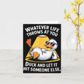 Duck Lover Funny Quote For Men Women Boys Kids Gra カード (黄色い花)