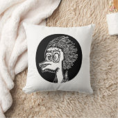 Duck man portrait sketchy drawing クッション (ブランケット)