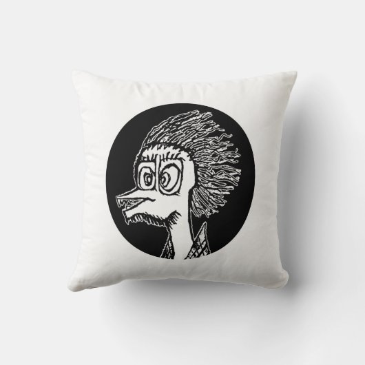 Duck man portrait sketchy drawing クッション (裏面)