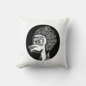 Duck man portrait sketchy drawing クッション (正面)