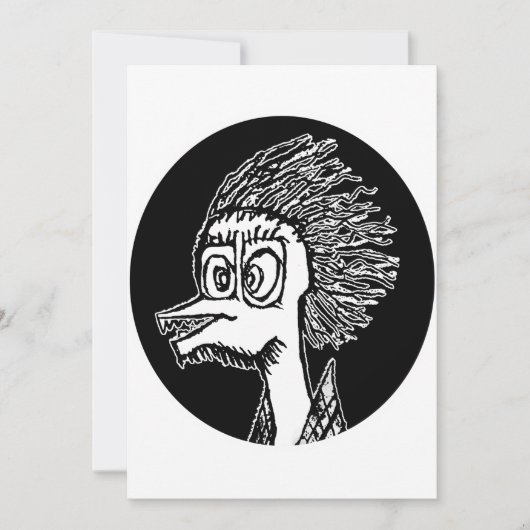 Duck man portrait sketchy drawing ノートカード (正面)