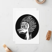 Duck man portrait sketchy drawing ノートカード (正面/裏面インサイチュ)