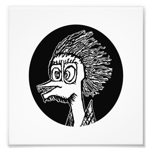 Duck man portrait sketchy drawing フォトプリント (正面)