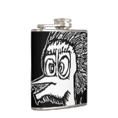 Duck man portrait sketchy drawing フラスク (右)