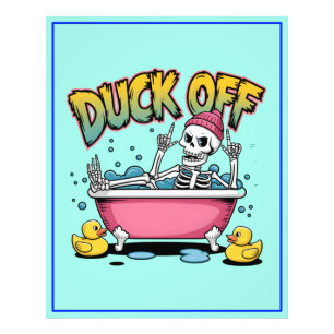 Duck Off 面白いスケルトンデザイン-61161 額入りアート フォトプリント