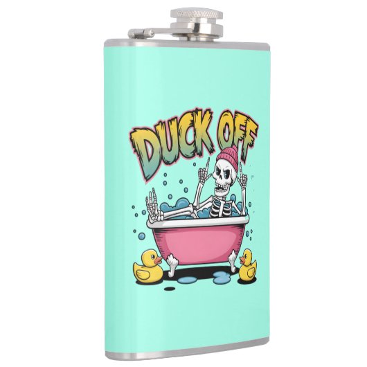 Duck Off 面白いスケルトンデザイン-61161 額入りアート フラスク (右)