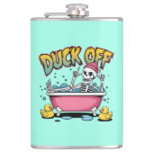 Duck Off 面白いスケルトンデザイン-61161 額入りアート フラスク (正面)