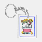 Duck Off Funny Skeleton Design-61161 キーホルダー (正面左)