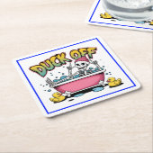 Duck Off Funny Skeleton Design-61161 スクエアペーパーコースター (アングル)