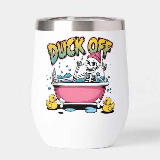 Duck Off Funny Skeleton Design-61161 Framed Art (背面)