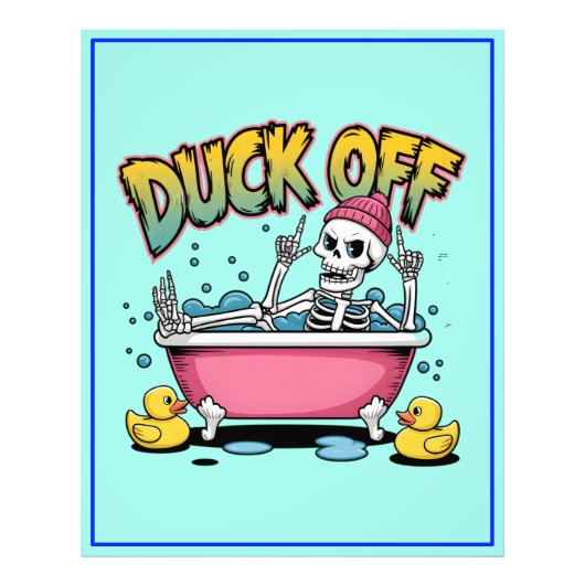 Duck Off Funny Skeleton Design-61161 Framed Art フォトプリント (正面)